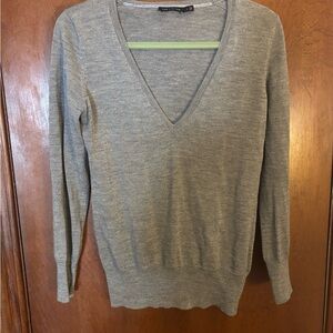 The Limited Heather Gray Subtle Sparkle V-Neck Sweater Size L